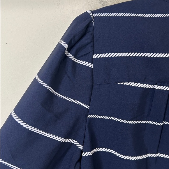 VINEYARD VINES Blue Striped Long Sleeve Ruffle Top Size Medium - Picture 11 of 14